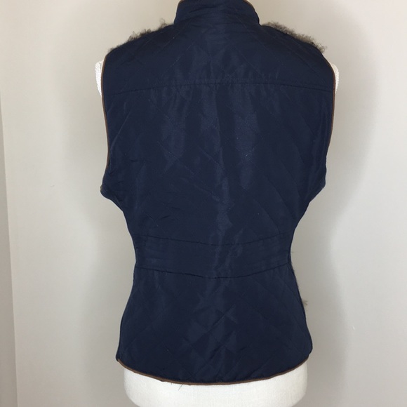 VINTAGE AMERICA FAUX FUR VEST SZ MISSY MEDIUM - Picture 2 of 7